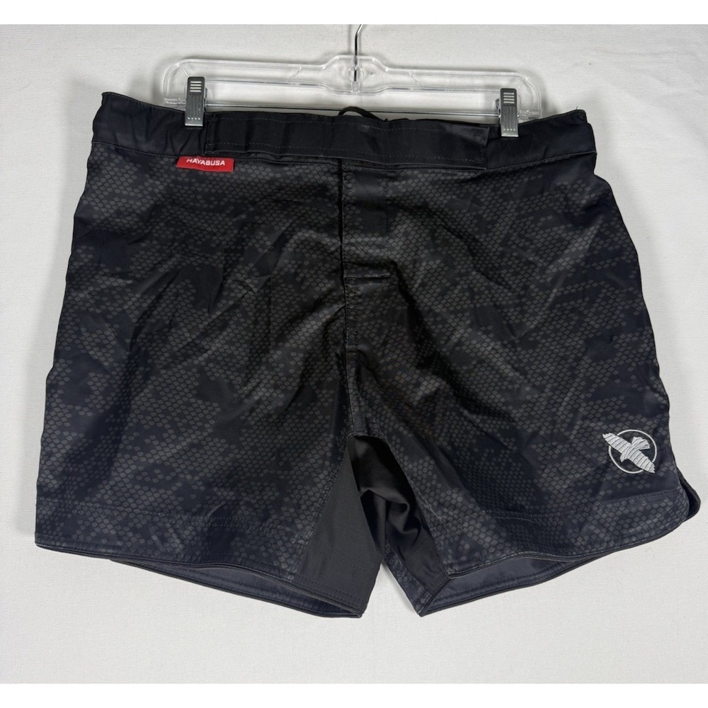 Hayabusa MMA Fight Shorts Men's XL Black Grappling Training UFC Kickboxing
